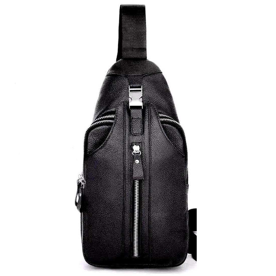 Сумка-слінг чоловіча шкіряна Tiding Bag F-A25F-5003A чорна, фото 1