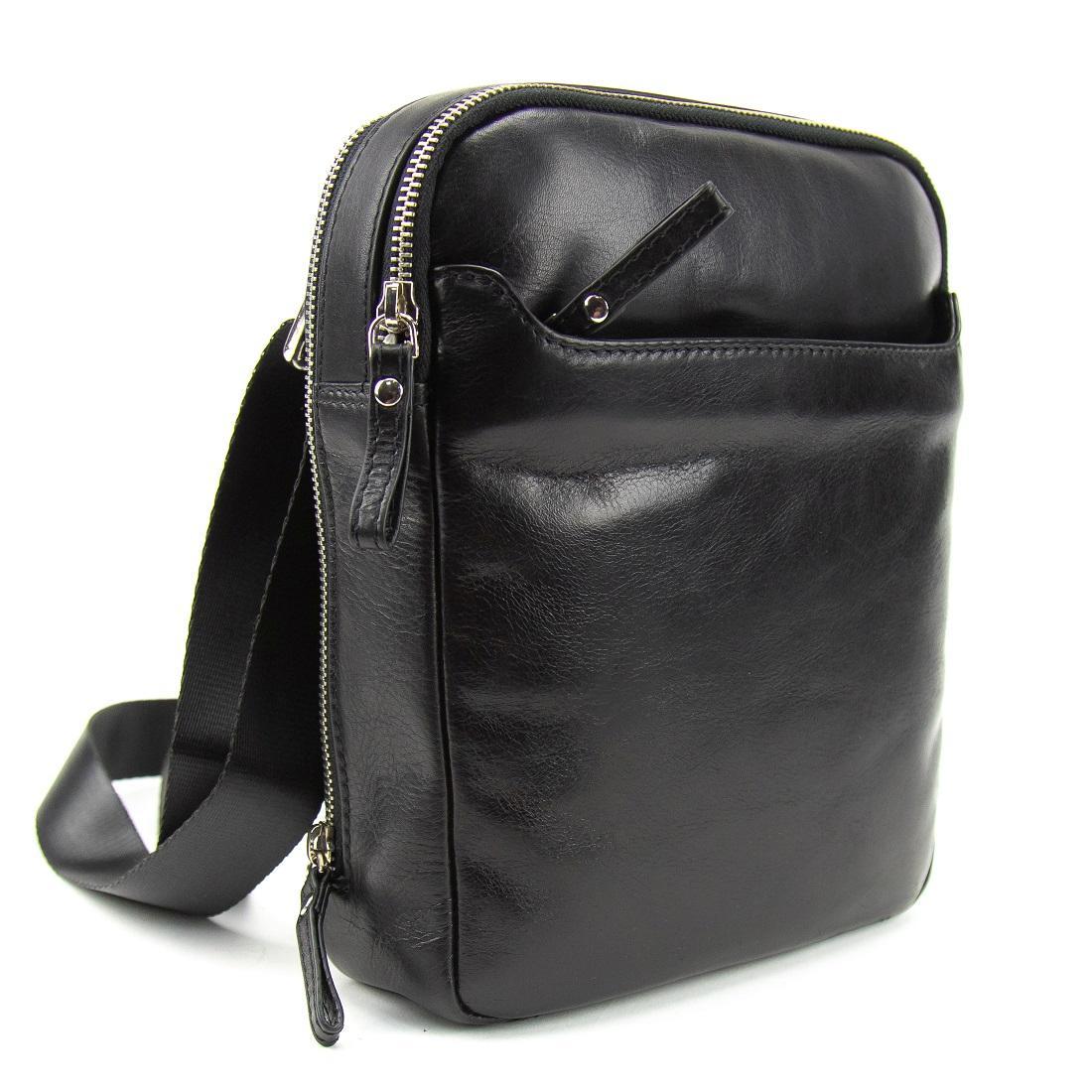 Сумка мужская кожаная Tavinchi S-TV-4130A черная гладенька, фото 1