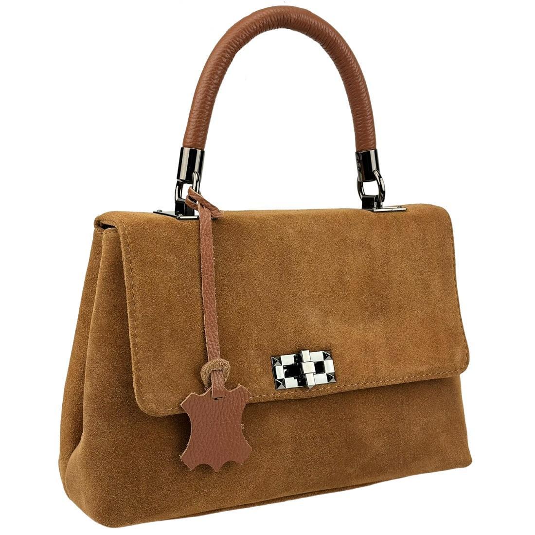 Жіноча замшева сумка із замком Firenze Italy F-IT-7856C руда, фото 1