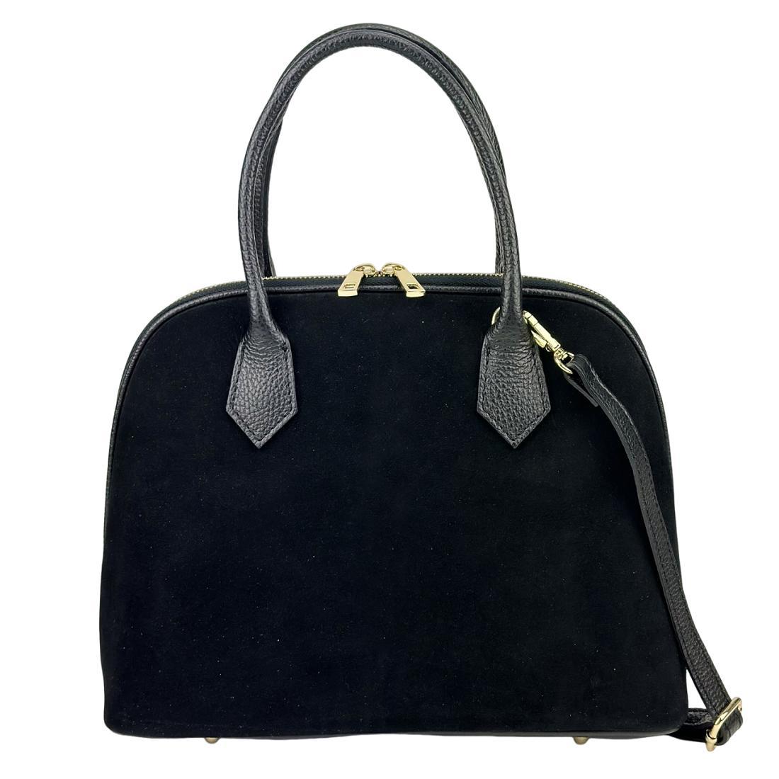 Жіноча замшева каркасна сумка Firenze Italy F-IT-3015A чорна, фото 1