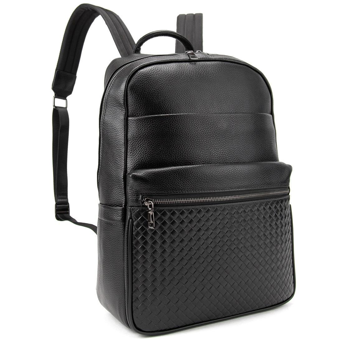 Чоловічий шкіряний рюкзак Tiding Bag A25F-2418A чорний, фото 1