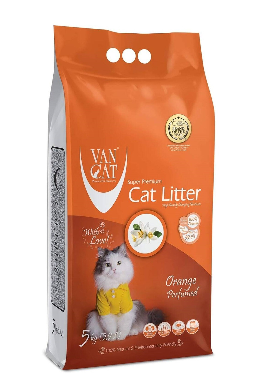Van Cat аромат Оранж наповнювач бентонітовий 5 кг