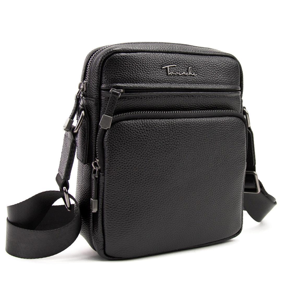 Сумка чоловіча шкіряна Tavinchi TV-SM8-1022A-FL чорна