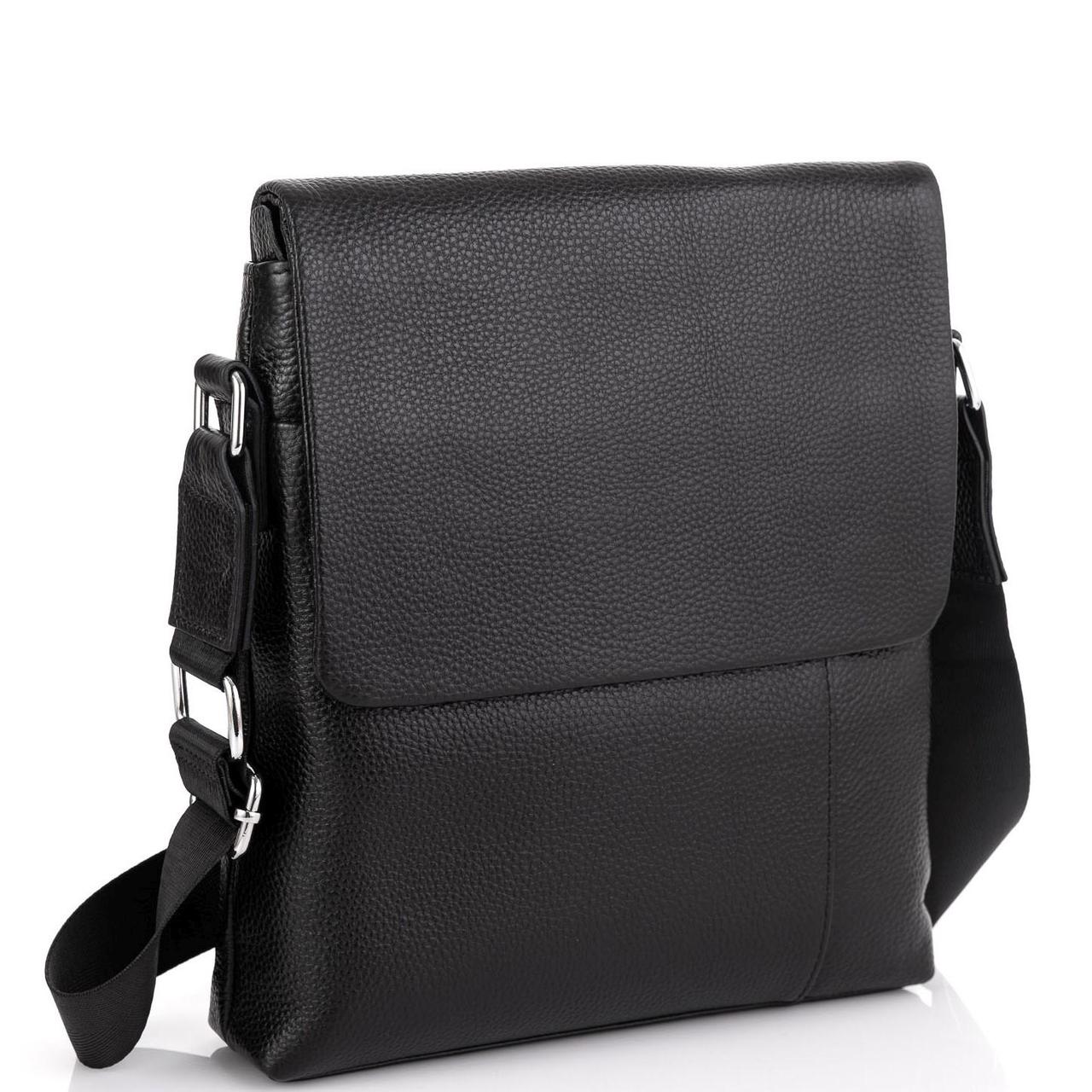 Шкіряна чоловіча сумка Tiding Bag A25F-8878A чорна