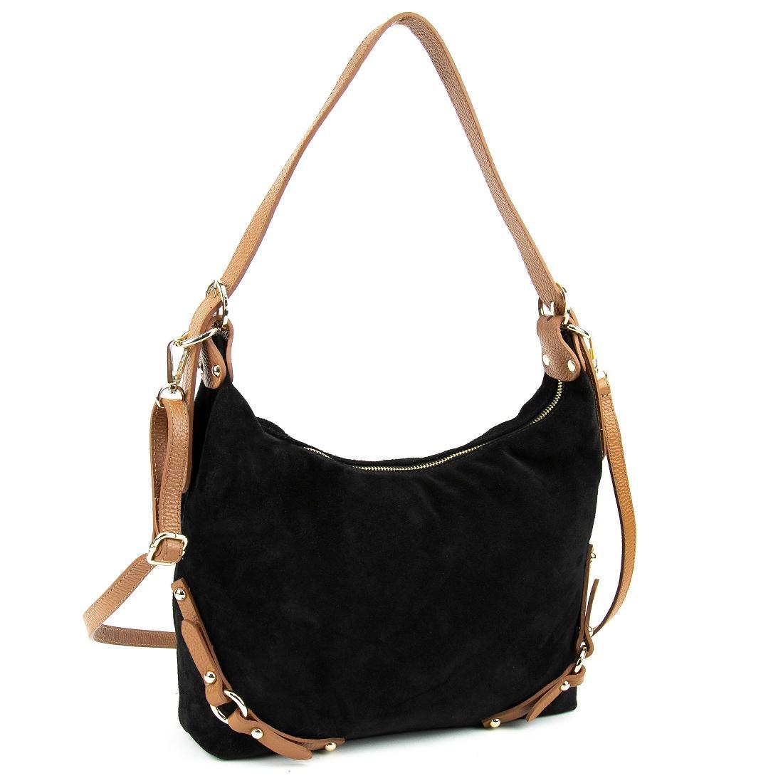 Замшева жіноча сумка Firenze Italy F-IT-86112A чорна