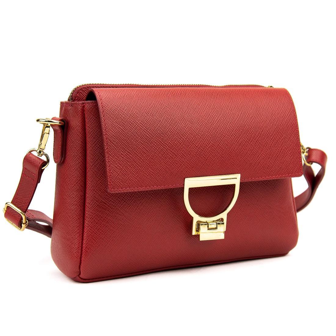 Жіноча шкіряна сумка кросбоді Tavinchi CH-027R-LV червона, фото 1