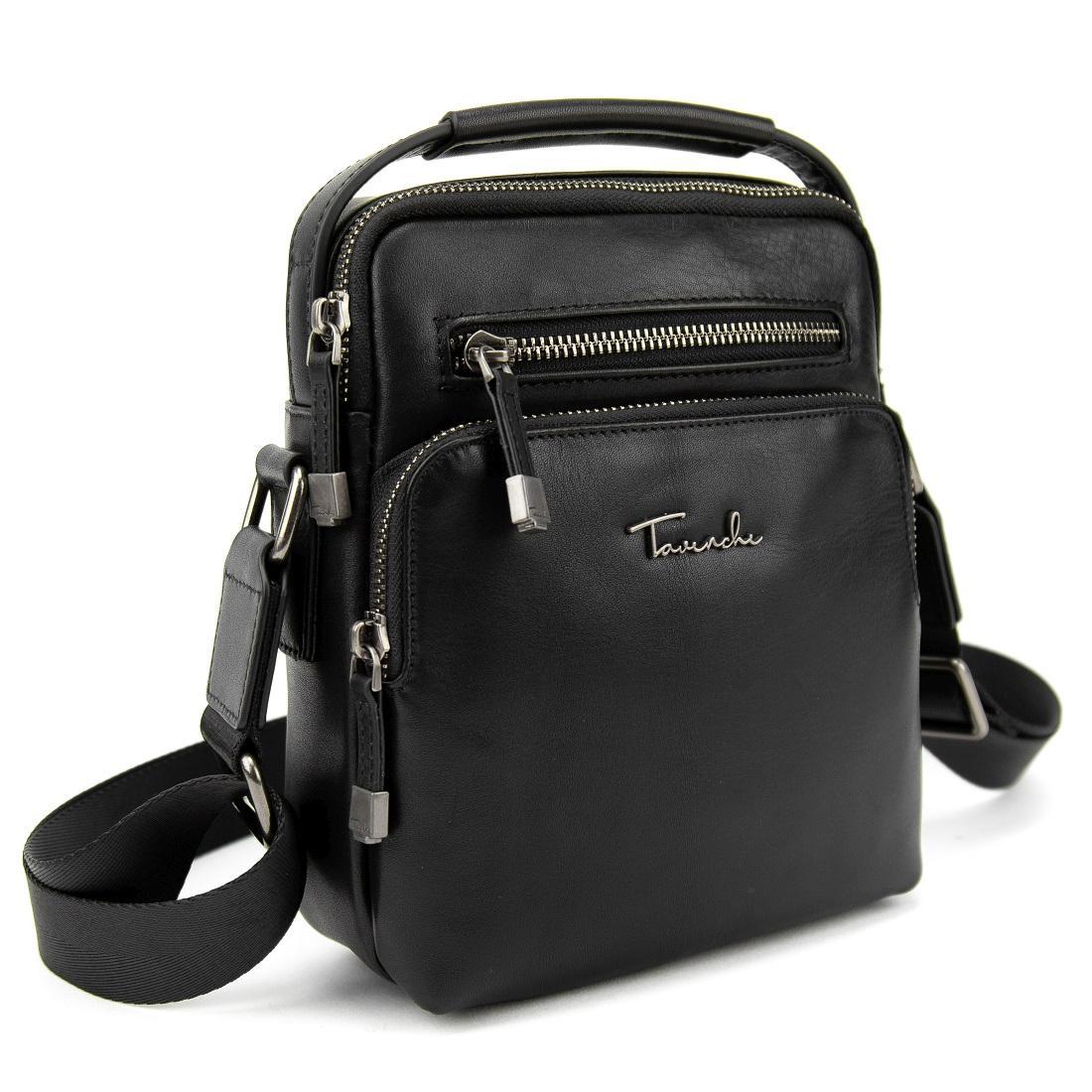 Чоловіча шкіряна сумка з ручкою Tavinchi TV2605-2A чорна