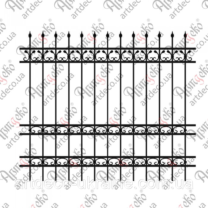 Кована огорожа, паркан 2000х1700 (КО-69) КОМПЛЕКТ ЕЛЕМЕНТІВ, фото 1