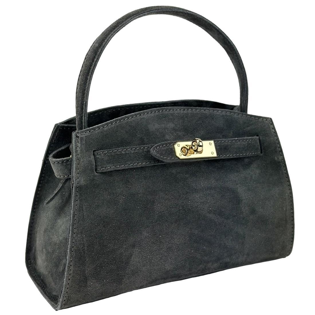 Сумка невелика замшева Firenze Italy F-IT-8877G сіра