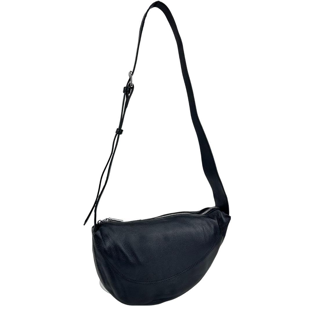 Жіноча шкіряна сумка кросбоді UnaBorsetta NB2-39054A чорна, фото 1