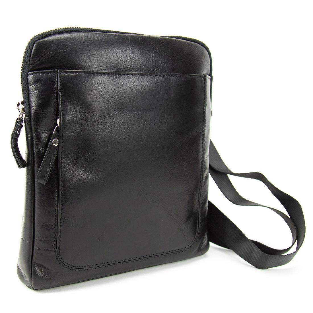 Шкіряна чоловіча сумка Tavinchi S-TV-4144A чорна, фото 1