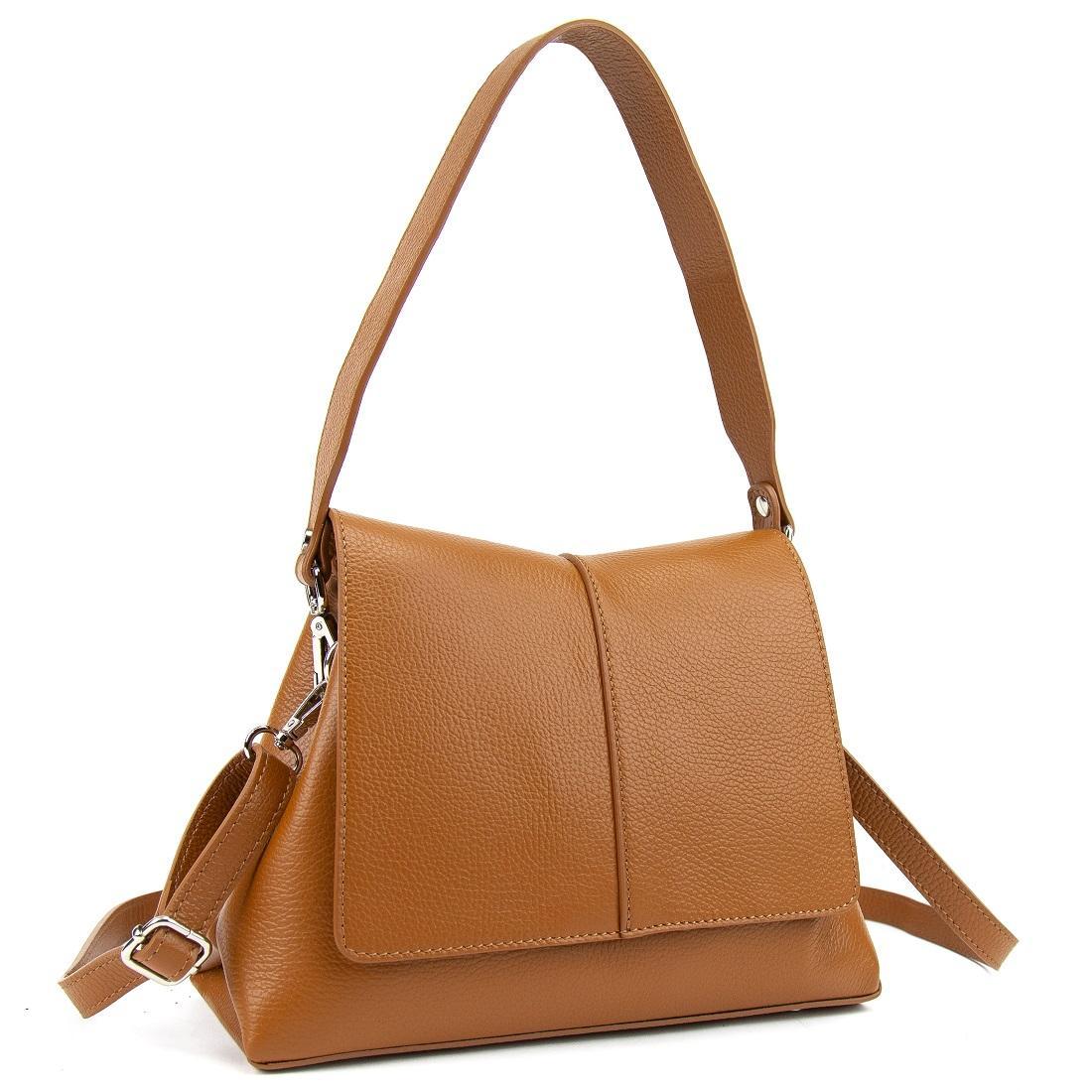 Жіноча шкіряна сумка з клапаном Firenze Italy F-IT-9892C руда, фото 1