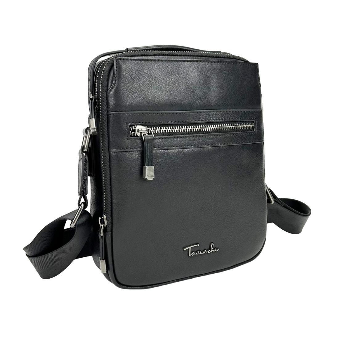 Сумка чоловіча шкіряна Tavinchi TV-SM8-904A чорна через плече