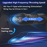 Вібратор для стимуляції простати на пульті, Телескопічний вібростимулятор з подвійним кільцем, Інтимні іграшки, фото 7
