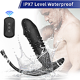 Вібратор для стимуляції простати на пульті, Телескопічний вібростимулятор з подвійним кільцем, Інтимні іграшки, фото 8