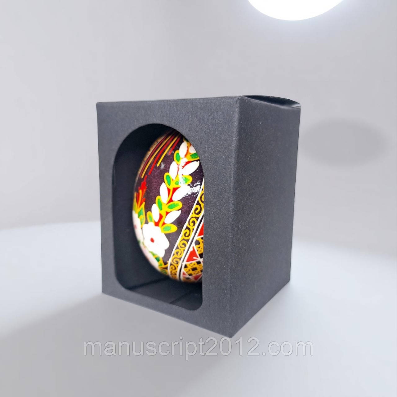 Коробка для курячої писанки БЕЗ ПЛАСТИКОВОГО ВІКНА (55х55х70мм.) чорна