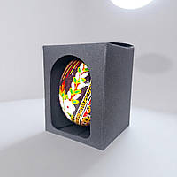 Коробка для курячої писанки БЕЗ ПЛАСТИКОВОГО ВІКНА (55х55х70мм.) чорна