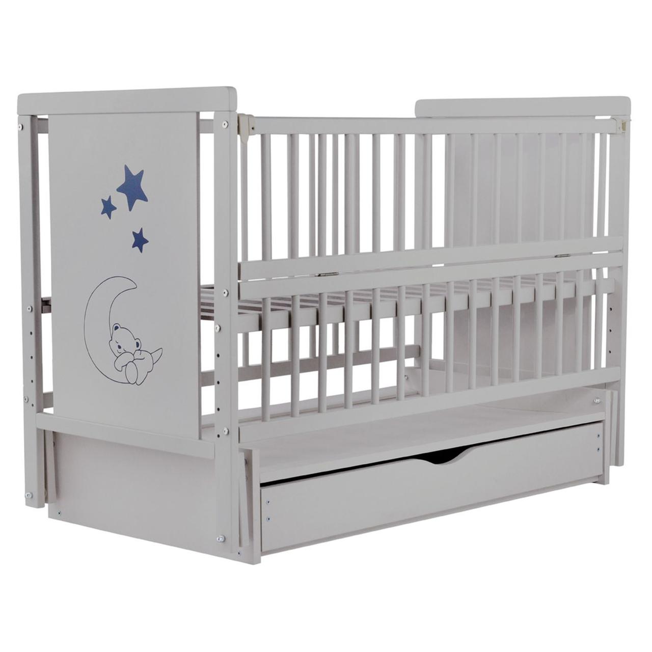 Ліжко Bair Ведмедик VMY-3 маятник, шухляда, відкидний бік бук сірий, фото 1