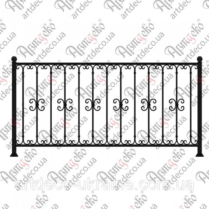 Кована огорожа, паркан 1900х1000 (КО-79) КОМПЛЕКТ ЕЛЕМЕНТІВ, фото 1