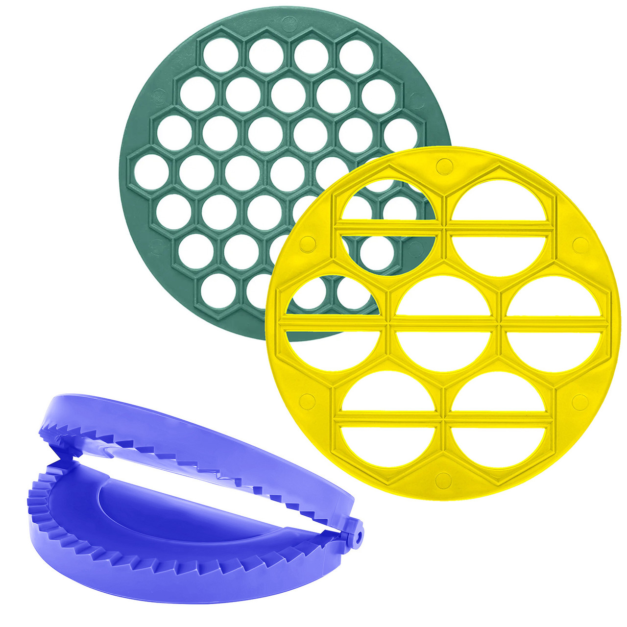 Набір форм для ліплення пельменів, вареників та чебуреків (3 шт.) пельменниця, вареничниця та прес для чебуреків