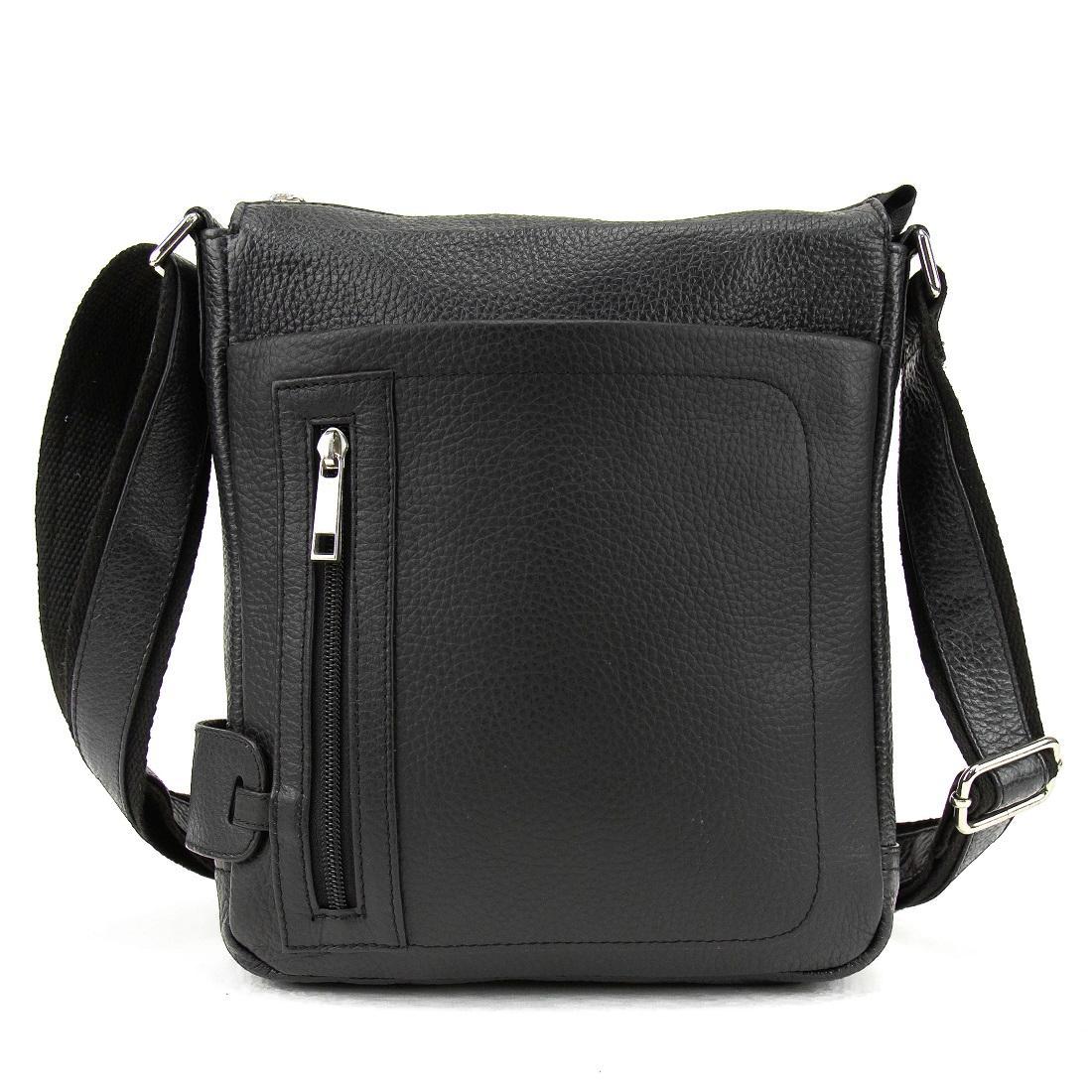 Чоловіча шкіряна сумка кросбоді Tavinchi AJ-TV-110A чорна