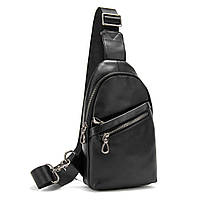 Сумка-слінг чоловіча шкіряна Tiding Bag 10031A чорна