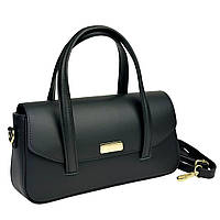 Класична жіноча шкіряна сумка з довгими ручками Firenze Italy F-IT-9899A чорна