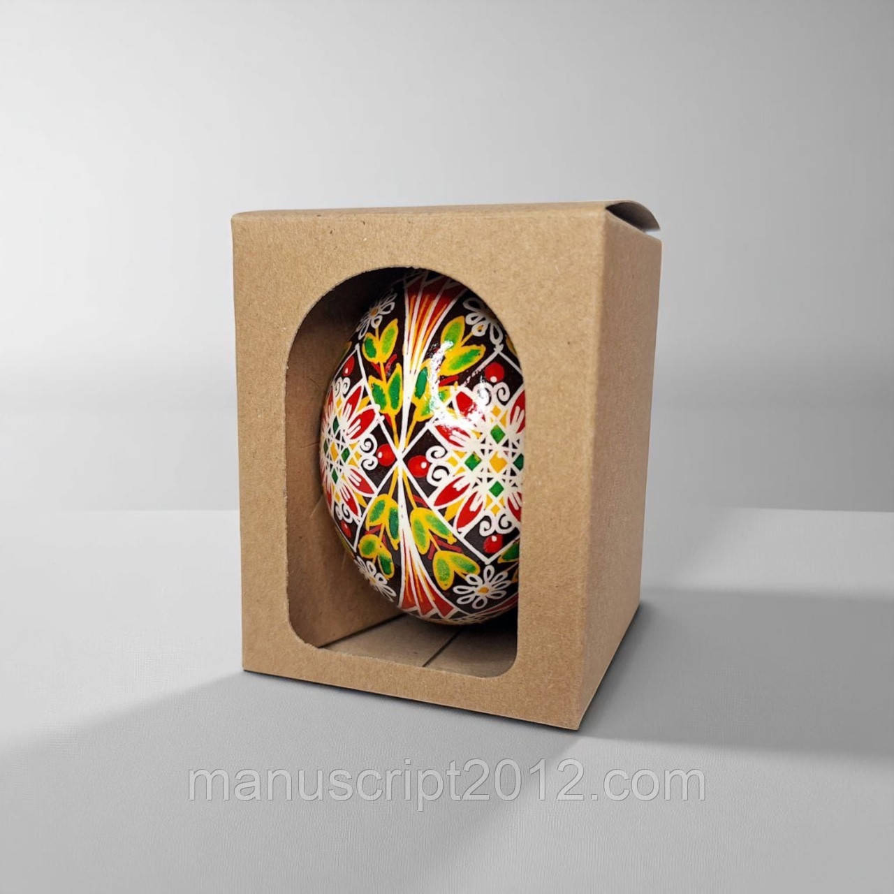 Коробка для курячої писанки БЕЗ ПЛАСТИКОВОГО ВІКНА (55х55х70мм.) крафт