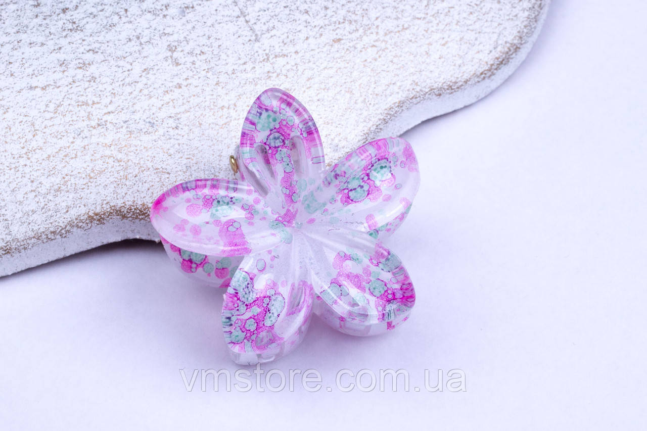 Маленький крабик для волосся гавайська квітка, фото 1