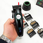 Акумуляторна машинка для стрижки 2600 мАг + 6 насадок, VGR V-010 / Бездротовий тример для стрижки, фото 8