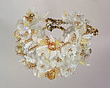 Пишний квітковий браслет білий із золотом. Ручна робота, фото 8