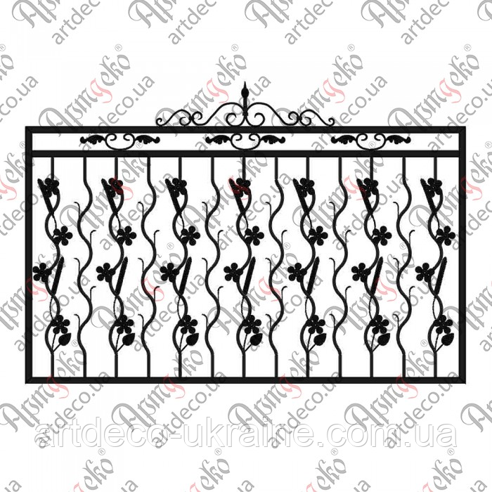Кована огорожа, паркан 2000х1375 (КО-78) КОМПЛЕКТ ЕЛЕМЕНТІВ, фото 1
