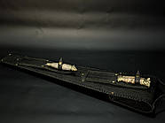 Набір шампурів з дерев'яною ручкою "Мисливський" з виделкою та ножем (у шкіряному закритому сагайдаку), фото 4