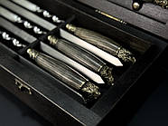 Подарунковий набір для шашлику "Дикі звірі ясен Max" у дерев'яному кейсі (шампура, чарки, ніж, виделка, сікач), фото 3