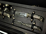 Подарунковий набір для шашлику "Дикі звірі ясен Max" у дерев'яному кейсі (шампура, чарки, ніж, виделка, сікач), фото 4