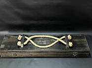 Набір 6-ти шампурів "Мисливський" з ножем і виделкою (в дерев'яному кейсі), фото 4