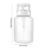 Ємність для рідини з помпою-дозатором, прозоро-біла, 220 мл