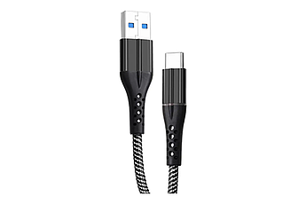 Кабель Grunhelm GMC-02CLB Type-C 1 м універсальний з передачею даних і живленням