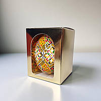 Коробка для курячої писанки БЕЗ ПЛАСТИКОВОГО ВІКНА (55х55х70мм.) золота