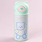 Термос дитячий Beizhiming Vacuum Cup 300ml термос із поїлкою термос із трубочкою для дітей М'ятний HP146M, фото 2