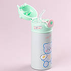 Термос дитячий Beizhiming Vacuum Cup 300ml термос із поїлкою термос із трубочкою для дітей М'ятний HP146M, фото 3