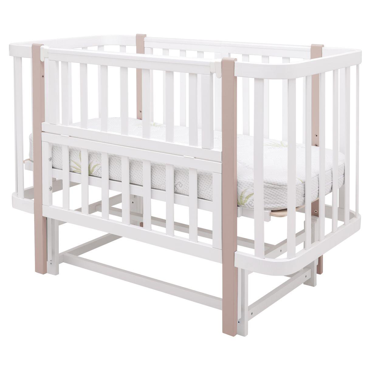 Ліжко Babyroom Місяць LU-2 маятник  білий / капучино