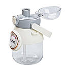 Пляшка для води з трубочкою 820 мл дитяча з ручкою та ремінцем Сірий HPGM2217G, фото 4