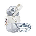 Пляшка для води з трубочкою 820 мл дитяча з ручкою та ремінцем Сірий HPGM2217G, фото 6