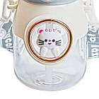 Пляшка для води з трубочкою 820 мл дитяча з ручкою та ремінцем Сірий HPGM2217G, фото 7