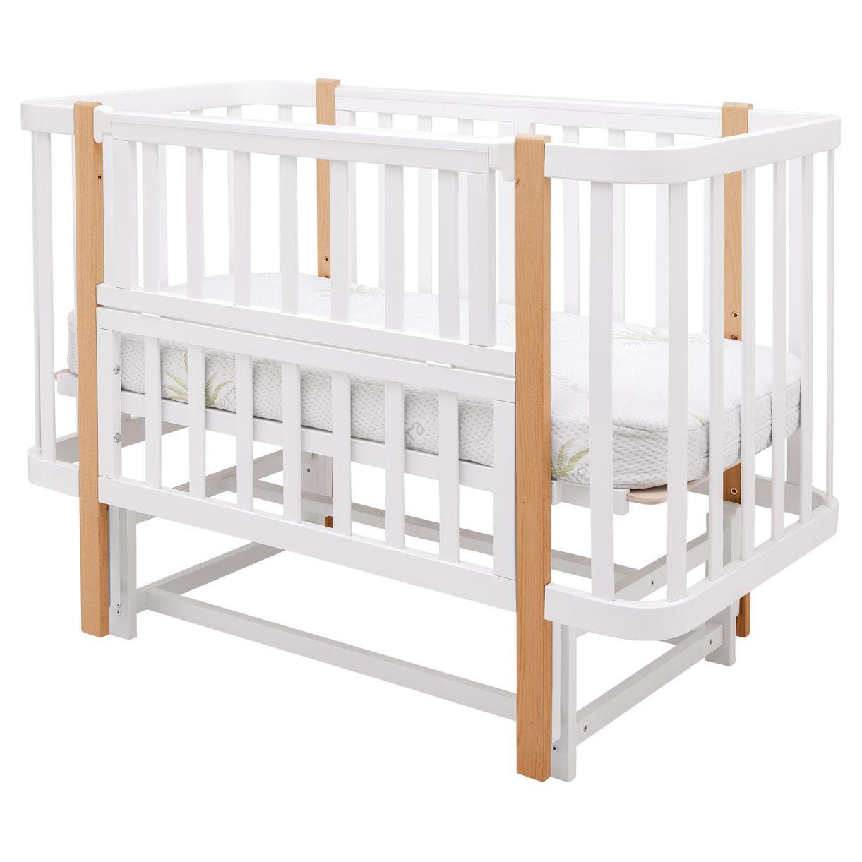 Ліжко Babyroom Місяць LU-2 маятник  білий / натуральний