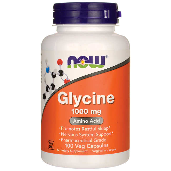 Гліцин 1000 мг, Now Foods, 100 вегетаріанських капсул