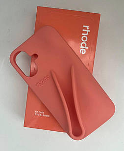 Кораловий чохол із блиском для губ Rhode Peach Pit на iPhone 16 plus