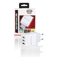 USB-зарядний пристрій швидкої зарядки 220В вилка 3 порти  Heyner Compact 3USB  HE 511 670