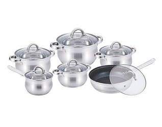 РОЗПРОДАЖ Набір каструль із нержавіючої сталі Benson BN-212 12 предметів
